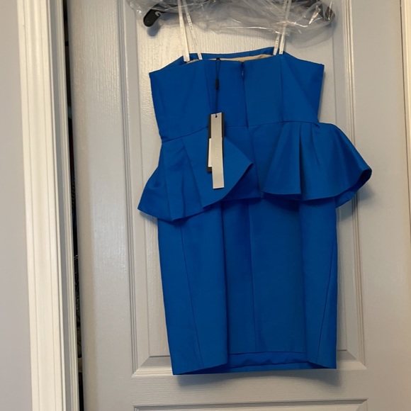 NWT Halston Heritage Strapless Peplum Dress - Picture 7 of 12